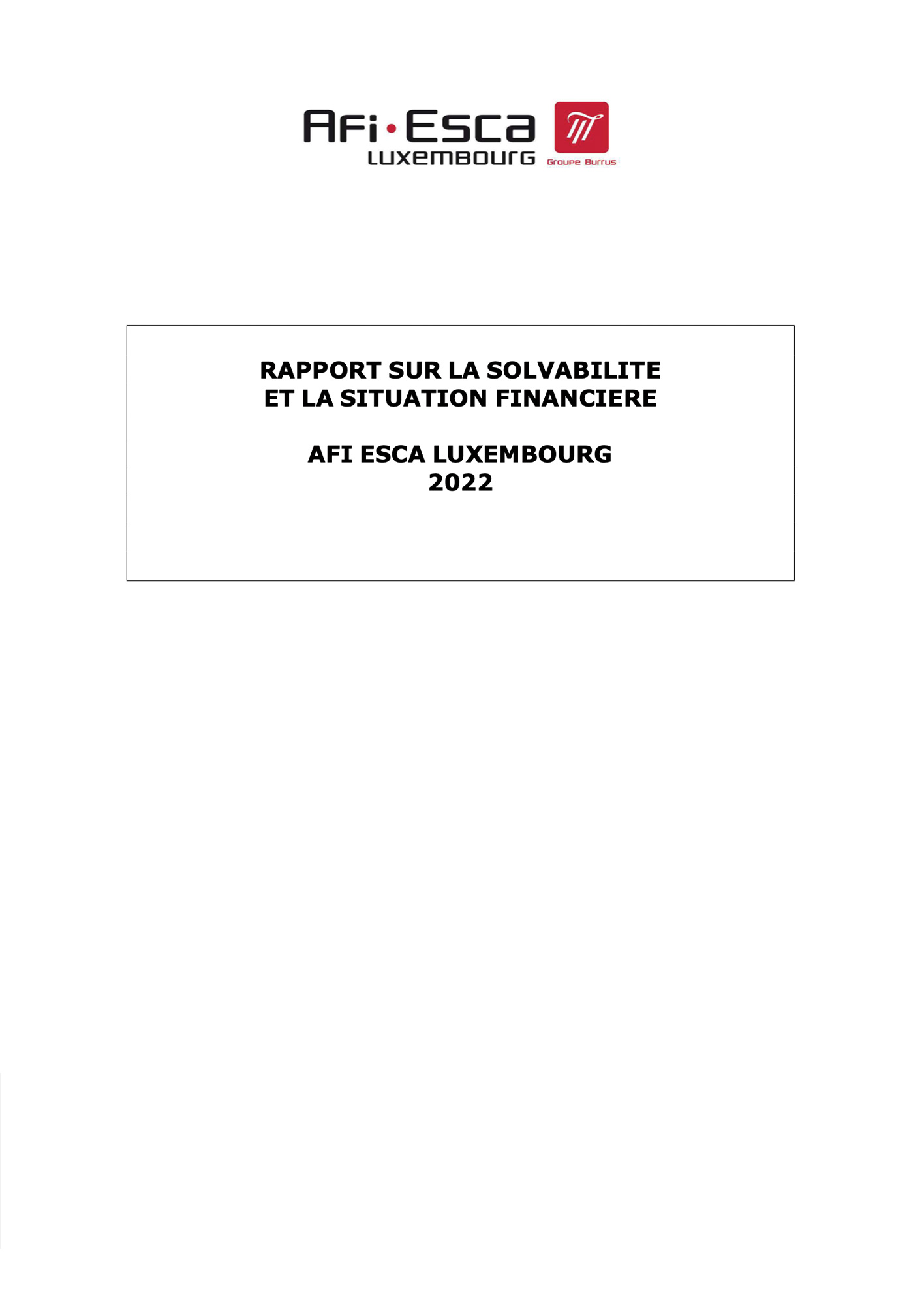 Rapport sur la solvabilité et la situation financière 2022